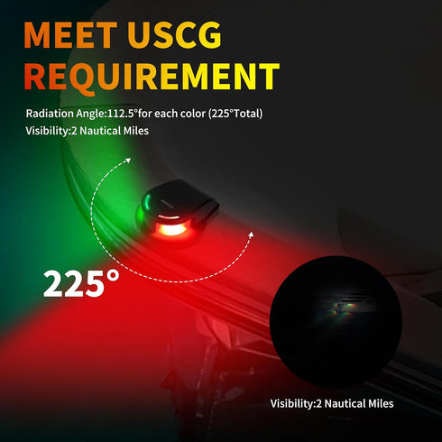 IP67 RVZONE Boat Navigation Lights, Navigation Lighting for Boats Led Waterproof Red and Green Marine LED Bow Lights