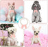 LEIFIDE Dog Pearls Collar Necklace with Pink Bow Pendant, Adjustable Jewelry for Wedding Birthday Pet Grooming (8 Inch)