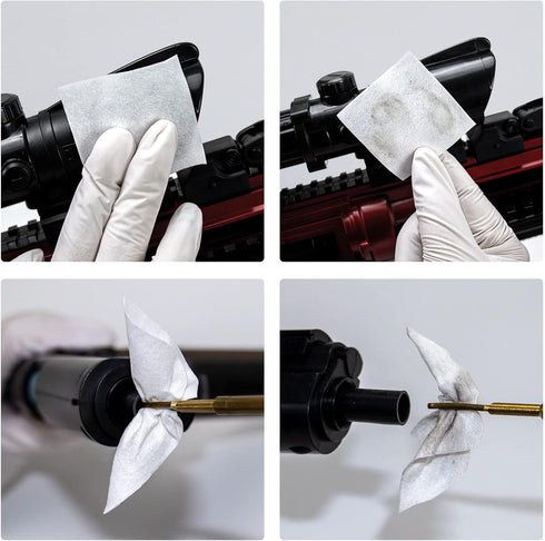 Thick Gun Cleaning Patches, Lint Free Cloth with Storage Case, Highly Absorbent 2" Gun Wipes
