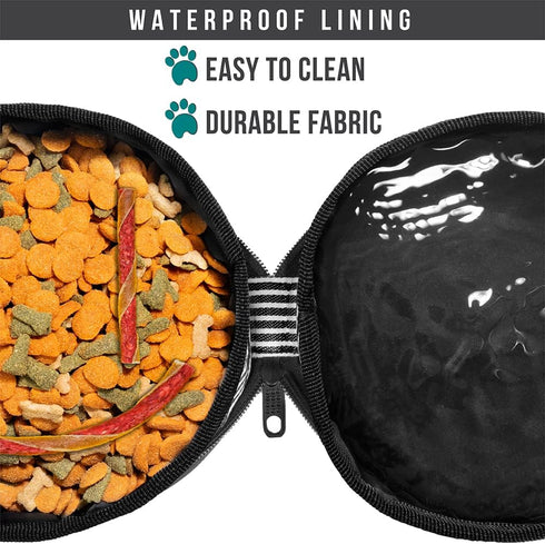PetAmi Collapsible Dog Food Water Bowls - 2 Travel Bowls Kit, Portable No Spill, Foldable Lightweight BPA Free Leakproof