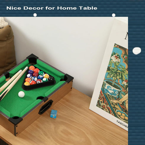 Kinaxixi Mini Pool Table Wooden Billiards Tabletop Board Game for Family Night Party Time Gift for Cat Lovers