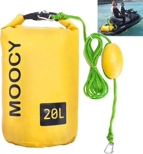 PWC Sand Bag Anchor & Dry Bag - 2 in 1 Jet Ski Anchor Kit for Pool Float and Watercraft