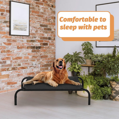 Pet Bed Mesh Elevated Dog Bed, Breathable Indoor Pet Hammock, Detachable Dog Bed for Puppy Sleeping
