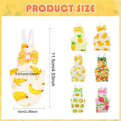 FAURAPMNG 6 Pcs Bird Diapers Parrot Nappy Flight Suit Reusable Cockatiel Clothes with Elastic Back Rope Waterproof