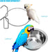2 Pack Stainless Steel Bird Feeder Bowls, Coop Cups with Wire Hook, Parrot Feeding Dish for Finches Lovebirds