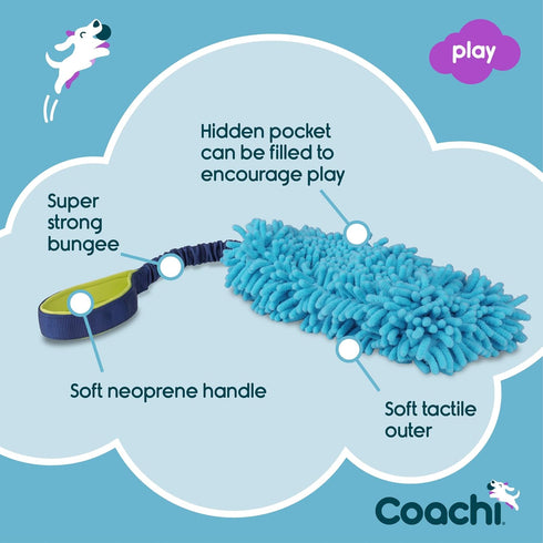 Coachi Tuggi Hide - Interactive Dog Toy for Tug of War & Play, Strong Bungee Handle for Training