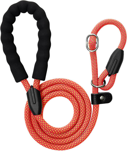WePet Dog Training Slip Leash, 6 ft, 1/2 inch, Fuchsia/Green, Durable Reflective Lead, Comfortable Handle, Heavy Duty