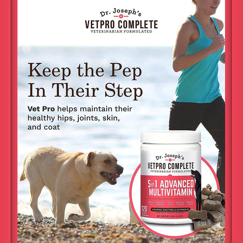 VetPro Dog Vitamins and Supplement Soft Chews with Probiotics, 120 Count, 5 in 1 Chewable Multivitamin