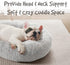 Friends Forever Donut Dog Bed, Faux Fur Fluffy Calming Sofa for Large Dogs - Ivory 36"x36"x8"