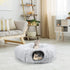 HAITRAL 2-in-1 Plush Cat Tunnel Bed,Cat Toys Cat Tube for Indoor Cats,Collapsible Washable Donut Cat Bed Cat Play