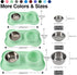 Dog Bowls 2 Stainless Steel Bowls for Pet Water and Food Feeder with Non-Spill Skid Resistant Silicone Mat