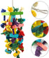 alfyng Bird Parrot Knots Block Tearing Chewing Toy, Multicolored Wooden Toy for Macaws, Cockatoos, African Grey