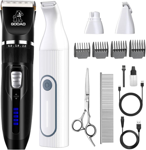Dog Clippers Grooming Kit Hair Clipper -4 in 1Low Noise -Rechargeable-Cordless Quiet