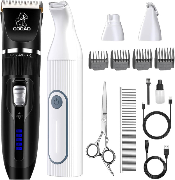 Dog Clippers Grooming Kit Hair Clipper -4 in 1Low Noise -Rechargeable-Cordless Quiet
