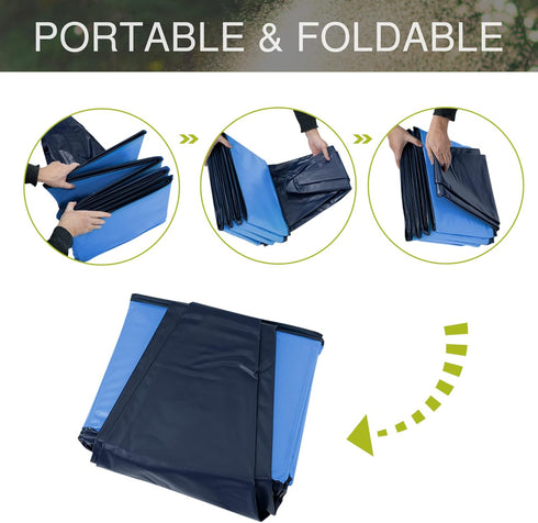 Niubya Foldable Dog Swimming Pool - Collapsible Hard Plastic Bath Tub for Pets, 72 x 12 Inches