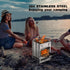 REDCAMP Folding Wood Burning Camping Stove, Portable Stainless Steel Backpacking Stove for Outdoor Cooking