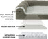 Furhaven Orthopedic Dog Bed for Large/Medium Dogs, Removable Bolsters & Washable Cover, Two-Tone Plush Faux Fur, Dark