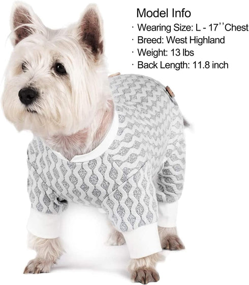 KYEESE Cotton Stretchable Dog Pajamas Jumpsuit 4 Legs Puppy PJs