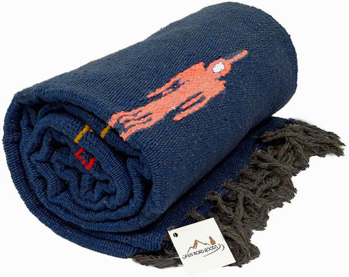 Slate Blue Thunderbird Heavyweight Yoga Blanket or Throw - Made for Yoga