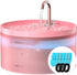 Pink Cat Water Fountain:with 6 Carbon Filters + 3 Sponge Filters -