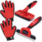 Complete Professional Pet Grooming Kit - Hair Removal Tool Brush Gloves, Self Cleaning Slicker Brush, Pro Grooming Comb