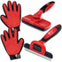 Complete Professional Pet Grooming Kit - Hair Removal Tool Brush Gloves, Self Cleaning Slicker Brush, Pro Grooming Comb