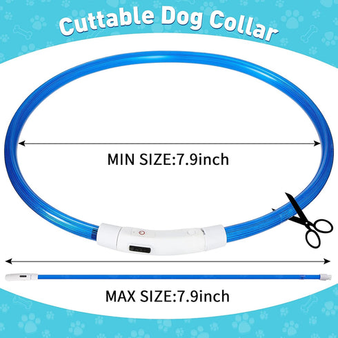 Frienda 4 Pieces Light up Dog Collars USB Rechargeable LED Collar for Dog Adjustable Dog Lights for Night Walking Lighted Dog Collar Necklace for Small to Large Dogs