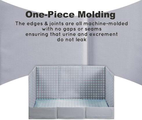 HQ4US 4LEGS 22''x 22'' Seamless, Dog Litter Box, Pee Pad Holder Foldable, Indoor Dog Potty Tray for Medium Dogs, High