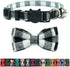Cat Collars Breakaway with Bell and Bow Tie, Adjustable Safety Plaid Design for Kittens (6.8-10.8in) - Black Plaid