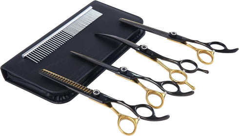 7 Inch Professional Dog Grooming Scissors Kit, 6 in 1 Grooming Scissors
