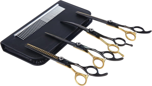 7 Inch Professional Dog Grooming Scissors Kit, 6 in 1 Grooming Scissors