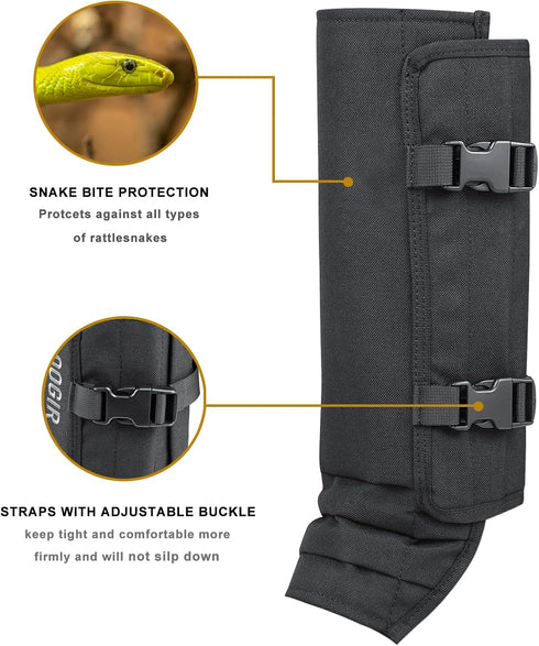Snake Gaiters Leg Guards, Waterproof Snake Chaps for Hunting, Adjustable Protection for Men & Women