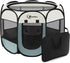 Dog Playpen, Portable Indoor Outdoor Pet Playpen for Small Dogs, Removable Zipper Top, Grey