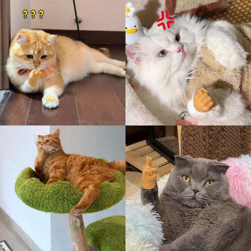 Mini Hands for Cats, 3/6Pcs Tiny Folded Hands Toy for Cats and Puppies, Interactive Stretchable Gloves