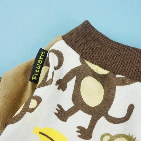 Fitwarm Monkey Dog Pajamas, Cute Dog Clothes for Small Dogs, 100% Breathable Cotton, Brown, XS
