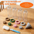 12 oz 4 Pack Glass Juice Bottles Glass Water Bottles with Stainless Steel Lids Leakproof, BPA Free, Heat-Resistant