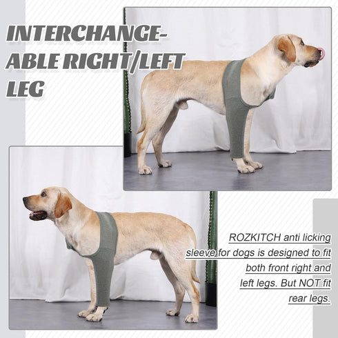 ROZKITCH Dog Surgery Recovery Sleeve - Front Leg Elbow Brace Protector, Cone Collar Alternative for Joint Care (Grey S)