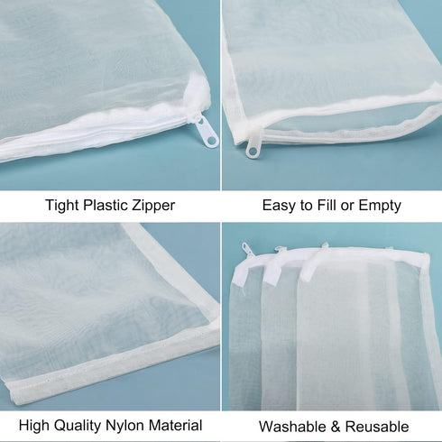 Segarty 10 Pack High Flow Aquarium Filter Bags, 0.15mm Mesh Reusable Nylon Media Net Bags for Fish Tank