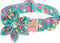 Unique Style Paws Summer Dog Collar with Floral Bow, Flamingo Bow Tie Puppy Collar, Cute Green for Small Medium Large