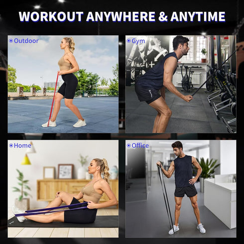 Pull Up Assistance Bands Set, 120 LBS - 600 LBS, Long Resistance Bands for Gym Workout and Muscle Training