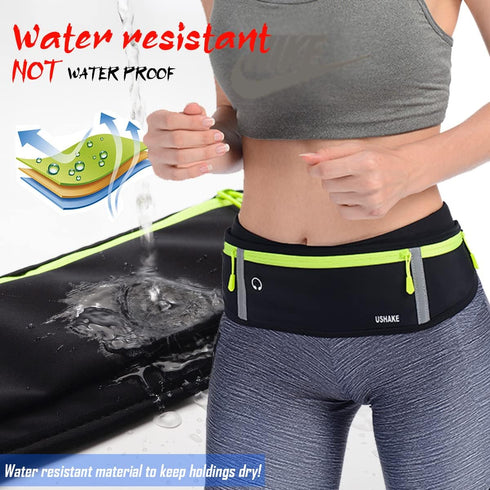 USHAKE Slim Running Belt - Workout Fanny Pack for Men Women, Exercise Waist Pack for iPhone Holder