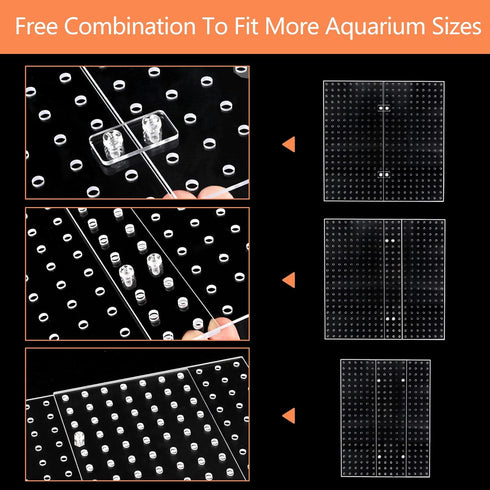 Clear Acrylic Aquarium Fish Tank Divider Kit for 10 Gallon and Up to 950 Gallon Tanks (Kit B - 2 PCs 5.9"x11.8")