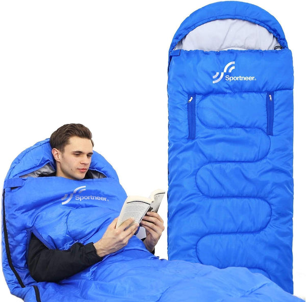 Sportneer Wearable Sleeping Bag - Adults & Kids with Arm Zipper Holes, Waterproof for Camping and Hiking