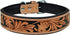 AffilareLeather Dog Collar, Western Style, Heavy Duty Hand Tooled, Adjustable Padded for Puppies and Big Dogs