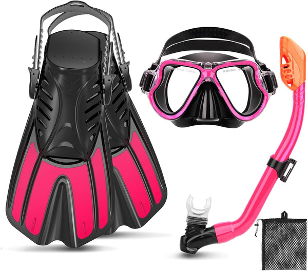 Snorkeling Gear for Kids, 4 in 1 Child Mask Fins Snorkel Set