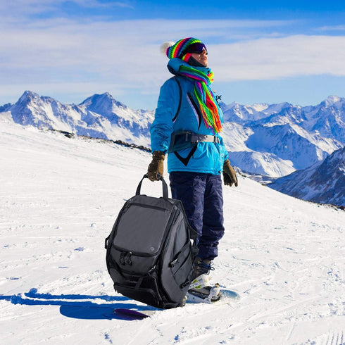 Ski Boot Bag Backpack - 65L Waterproof Skiing Snowboarding Travel Luggage, Stores Boots, Skis, Snowboard & Accessories