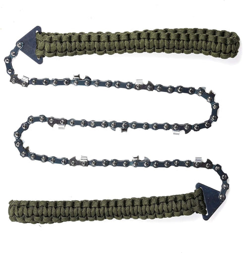 Pocket Chainsaw with Paracord Handle, Folding Chain Hand Saw, Emergency Outdoor Survival Gear for Camping Hunting