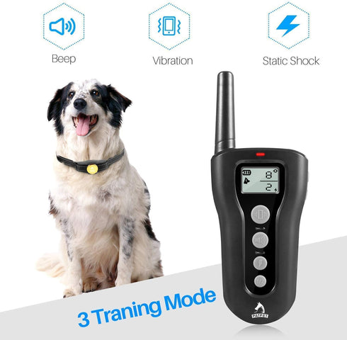 PATPET Dog Training Collar, Rechargeable with Remote for Medium Large Dogs, 1000Ft Range, 3 Training Modes, IPX7