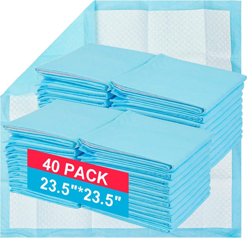 (40, 23.5"*23.5"(60*60cm)) Bolux Dog and Puppy Training Pads Disposable Dog Pee Pads