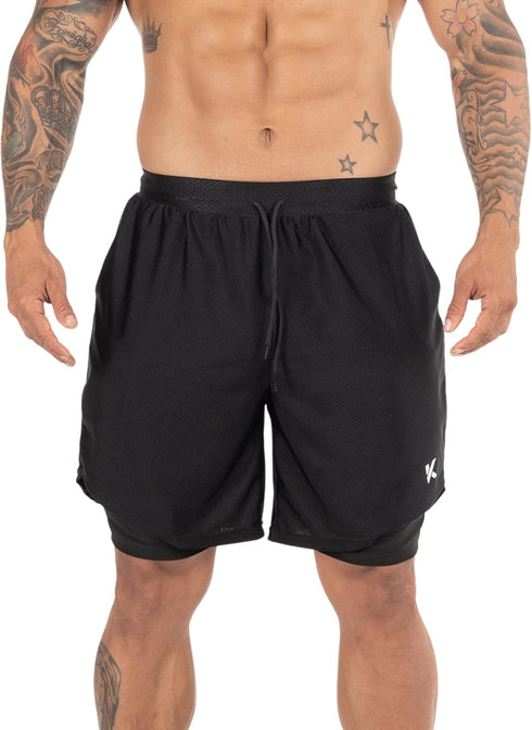 2-in-1 Kewlioo Men's Sauna Shorts - Heat Trapping Double Layer - Sauna Suit Bottom - Compression Training Gym Athletic
